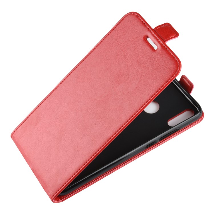 Crazy Horse Texture Vertical Flip Leather Cover Accessory with Card Slot for Huawei Honor 8X - Red-4