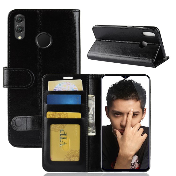 Crazy Horse Texture Wallet Stand Leather Case for Huawei Honor 8X - Black-1