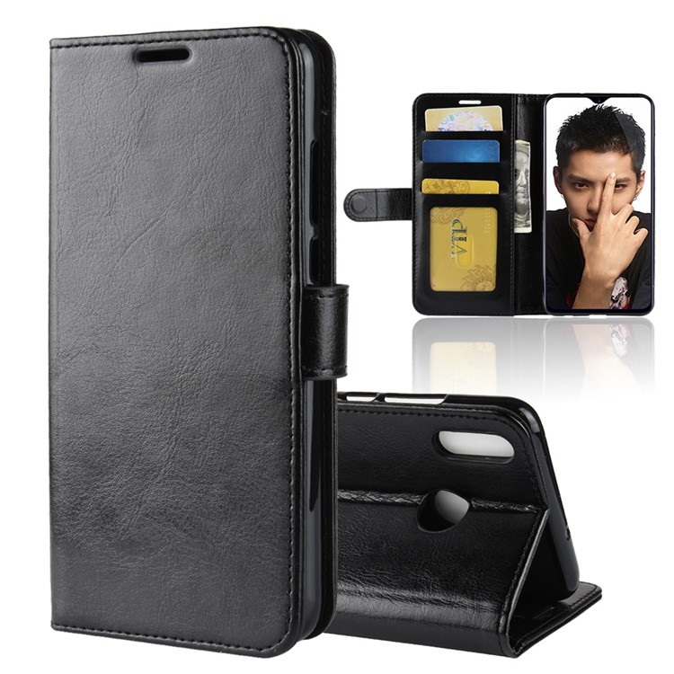 Crazy Horse Texture Wallet Stand Leather Case for Huawei Honor 8X - Black-2