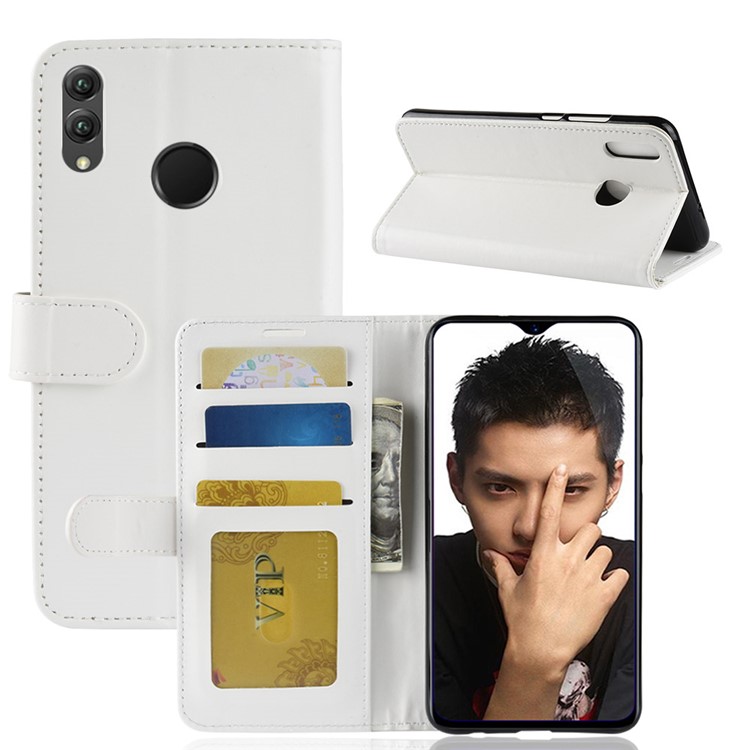 Cavalo Louco Textura Carteira Suporte De Couro Caixa Magnética Com Titulares De Cartão Para Huawei Honor 8X - Whte-1