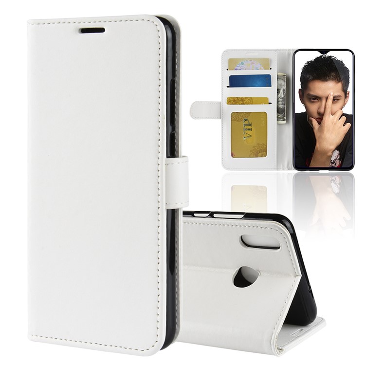 Cavalo Louco Textura Carteira Suporte De Couro Caixa Magnética Com Titulares De Cartão Para Huawei Honor 8X - Whte-2