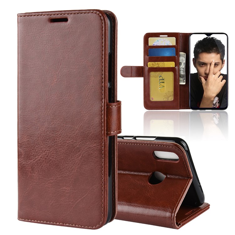 Crazy Horse Texture Wallet Stand Leather Magnetic Mobile Cover for Huawei Honor 8X - Brown-2