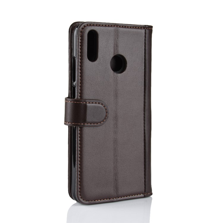 Titular Do Cartão De Couro Split Genuíno Suporte De Proteção Caixa Magnética Para Huawei Honor 8X - Castanho-8