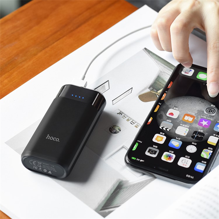 HOCO B35A Entourage Mobile Power Bank 5200mAh Micro USB Input and Single USB Output 5V 1.0A - Black-6