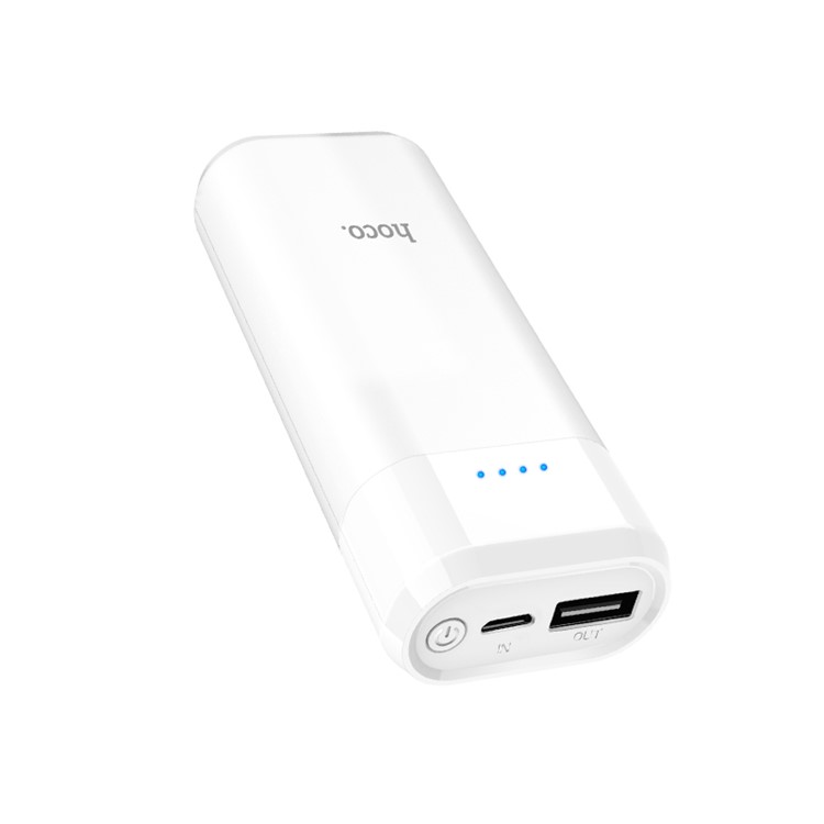 HOCO B35A Portable 5200mAh External Battery Charger Power Bank with LED Indicator - White-2