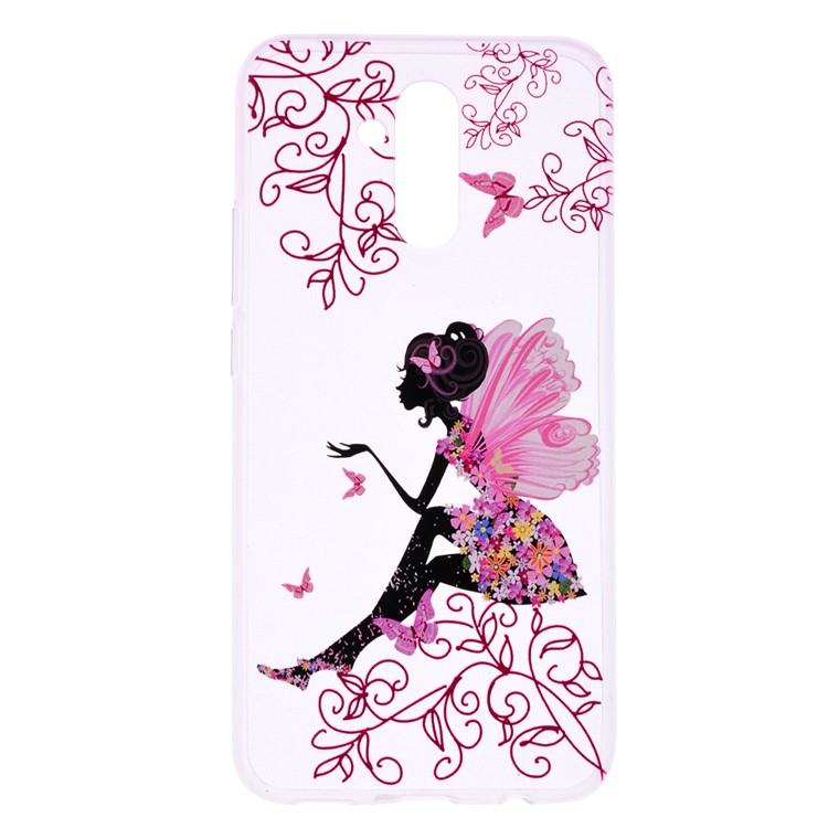Pattern Printing TPU Phone Shell Case for Huawei Mate 20 Lite - Flowered Beauty-2