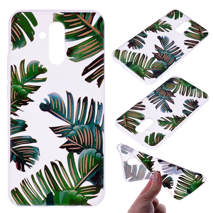 Pattern Printing TPU Flexible Case for Huawei Mate 20 Lite - Leaves-1