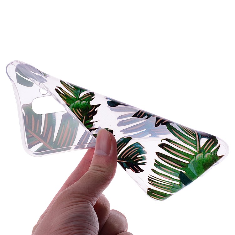 Pattern Printing TPU Flexible Case for Huawei Mate 20 Lite - Leaves-5