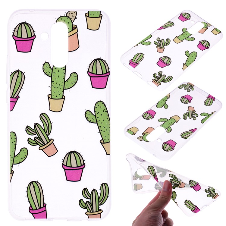 Pattern Printing TPU Case Phone Cover for Huawei Mate 20 Lite - Cactus Pattern-1