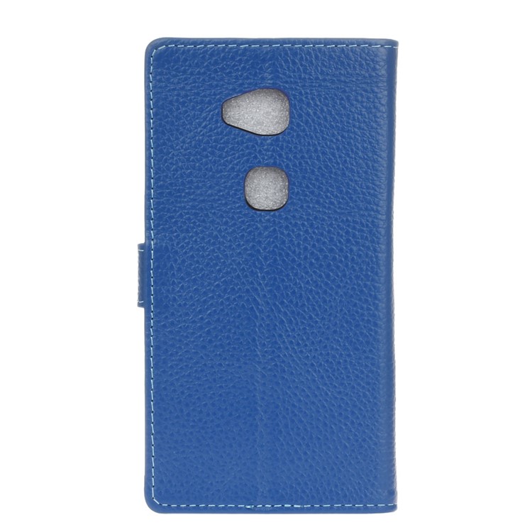Litchi Genuine Leather Wallet Phone Case for Huawei Honor Play 5X / Honor 5X - Blue-2