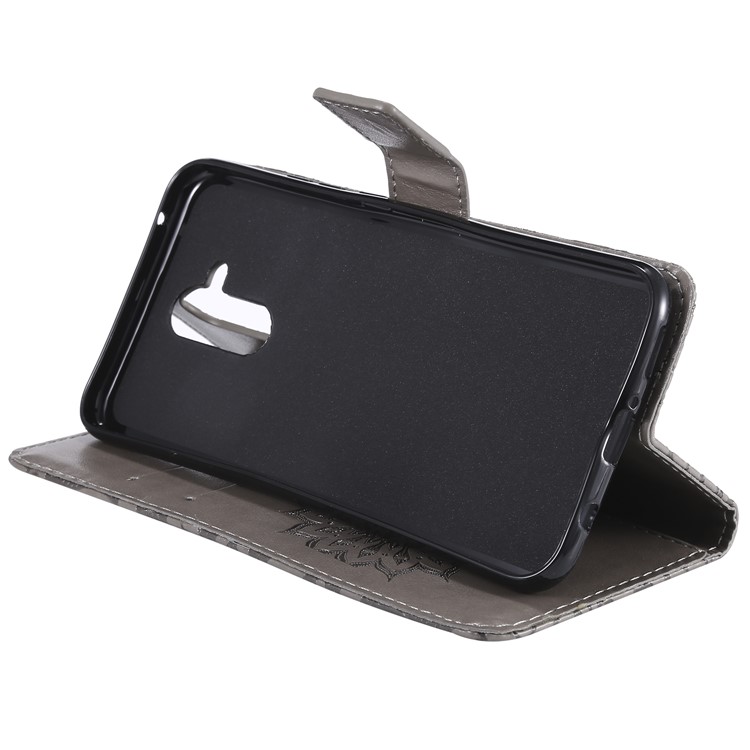 Imprint Sunflower PU Leather Wallet Magnetic Stand Case for Huawei Mate 20 Lite - Grey-6