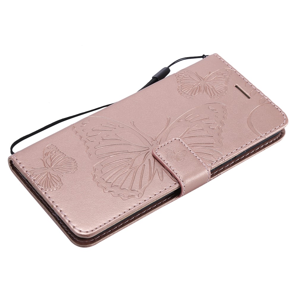 KT Sprudel Blumenserie-2-impressum Schmetterling Blume Leder Brieftasche Magnetischen Standabdeckung Für Huawei Mate 20 Lite - Roségold