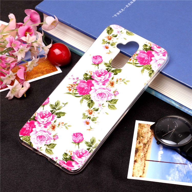 Noctilucent IMD TPU Back Case for Huawei Mate 20 Lite / Maimang 7 - Vivid Flowers-1
