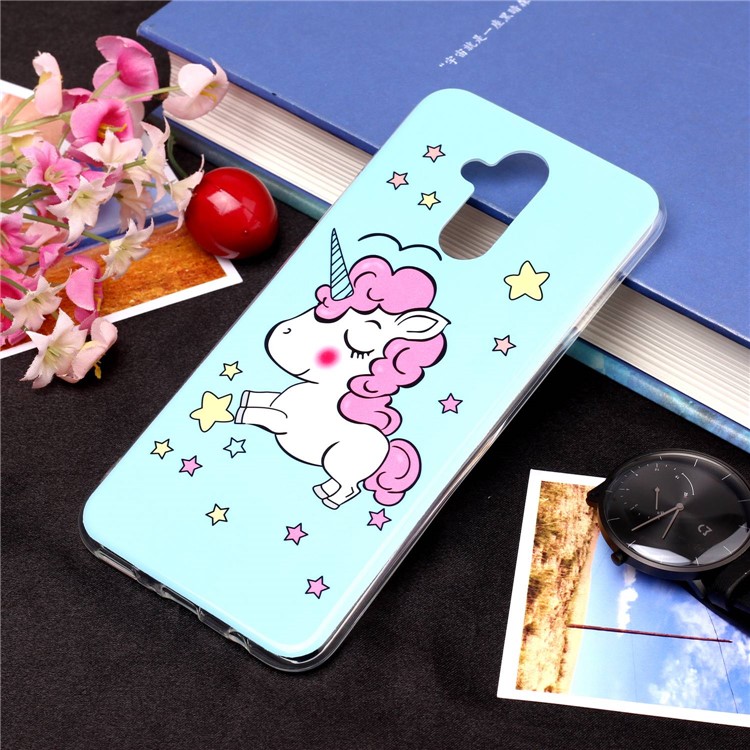 Noctilucent IMD TPU Case Shell for Huawei Mate 20 Lite / Maimang 7 - Unicorn Pattern-1
