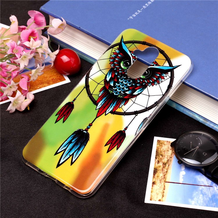 Noctilucent IMD TPU Case Phone Shell for Huawei Mate 20 Lite / Maimang 7 - Owl Dream Catcher-1