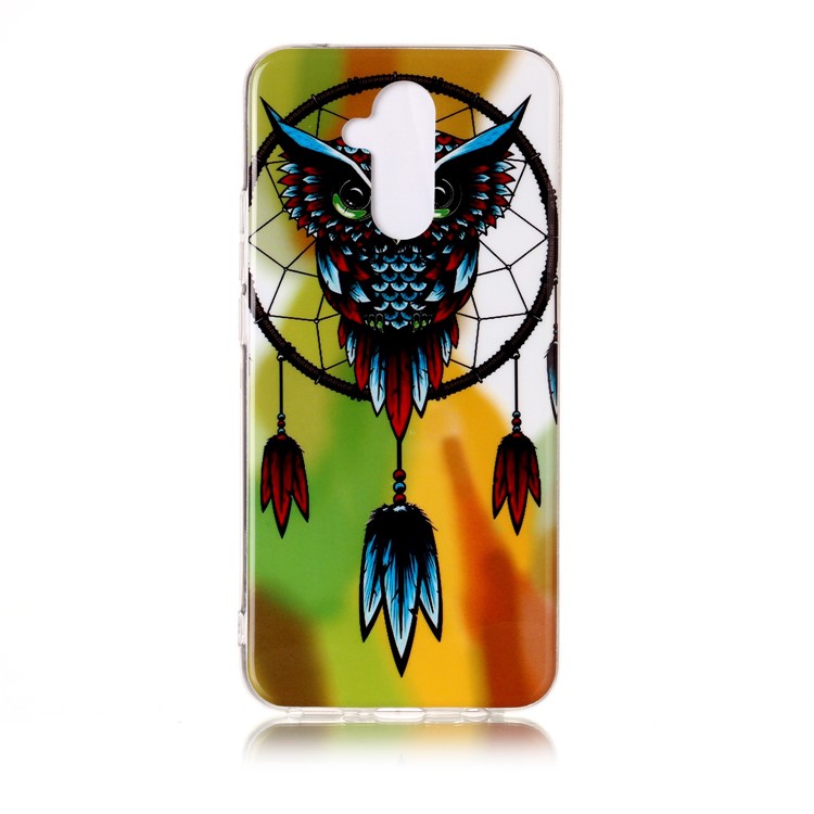 Noctilucent IMD TPU Case Phone Shell for Huawei Mate 20 Lite / Maimang 7 - Owl Dream Catcher-2