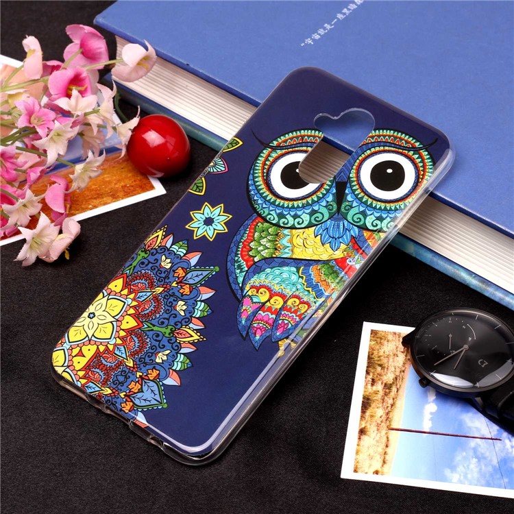 Noctilucent IMD TPU Phone Cover Case for Huawei Mate 20 Lite / Maimang 7 - Owl Pattern-1