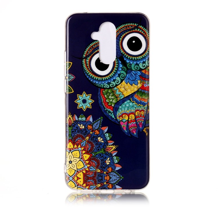 Noctilucent IMD TPU Phone Cover Case for Huawei Mate 20 Lite / Maimang 7 - Owl Pattern-2