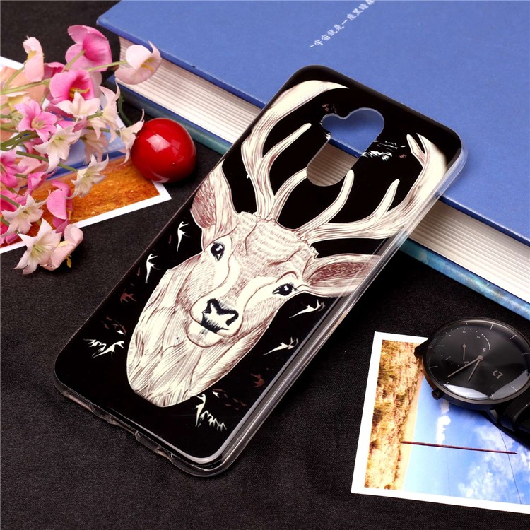 Noctilucent IMD TPU Cover Shell Case for Huawei Mate 20 Lite / Maimang 7 - Elk Pattern-1