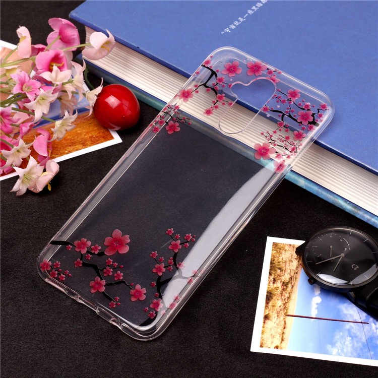 Pattern Printing IMD TPU Accessory Shell for Huawei Mate 20 Lite / Maimang 7 - Red Plum Blossom-1