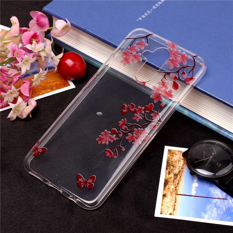 Pattern Printing IMD TPU Protection Case for Huawei Mate 20 Lite / Maimang 7 - Butterfly and Flower-1