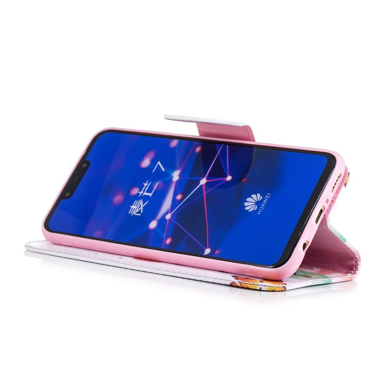 Pattern Printing PU Leather Wallet Stand Phone Case Shell for Huawei Mate 20 Lite / Maimang 7 - Colorful Butterflies-10