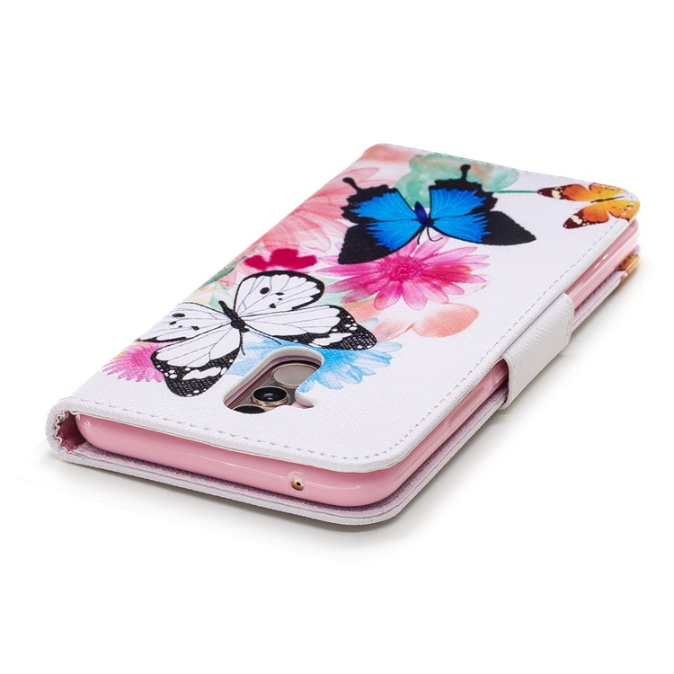 Pattern Printing PU Leather Wallet Stand Phone Case Shell for Huawei Mate 20 Lite / Maimang 7 - Colorful Butterflies-12