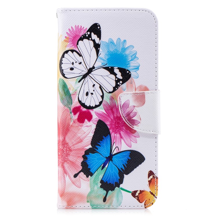 Pattern Printing PU Leather Wallet Stand Phone Case Shell for Huawei Mate 20 Lite / Maimang 7 - Colorful Butterflies-7