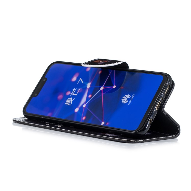 Pattern Printing PU Leather Wallet Stand Phone Accessory Case for Huawei Mate 20 Lite / Maimang 7 - Bear And Its Warnings-10