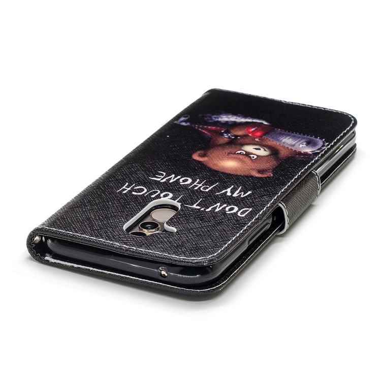 Pattern Printing PU Leather Wallet Stand Phone Accessory Case for Huawei Mate 20 Lite / Maimang 7 - Bear And Its Warnings-12