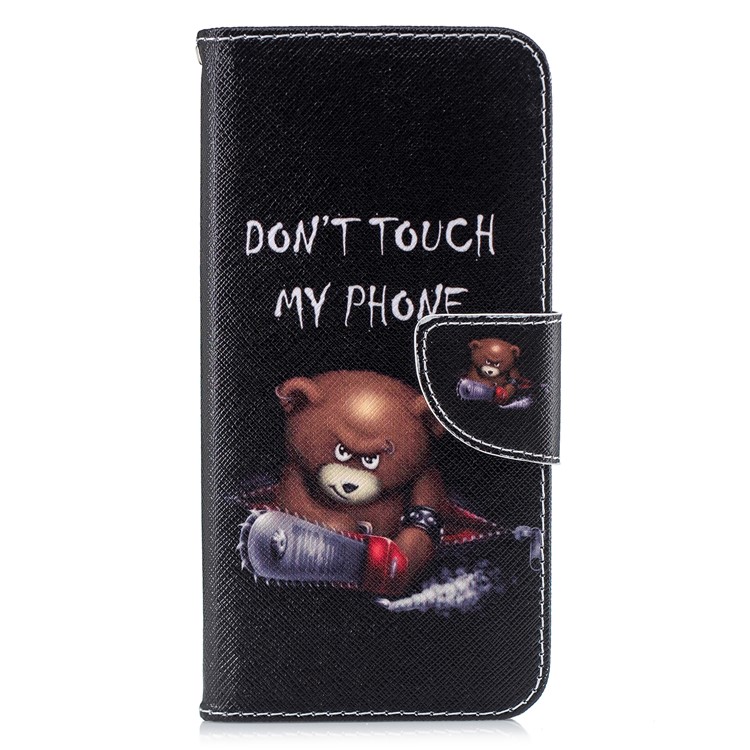 Pattern Printing PU Leather Wallet Stand Phone Accessory Case for Huawei Mate 20 Lite / Maimang 7 - Bear And Its Warnings-7
