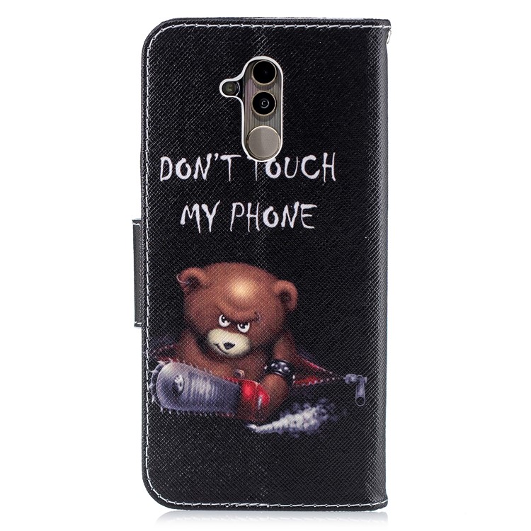 Pattern Printing PU Leather Wallet Stand Phone Accessory Case for Huawei Mate 20 Lite / Maimang 7 - Bear And Its Warnings-8