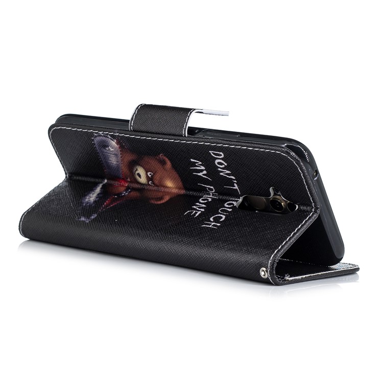 Pattern Printing PU Leather Wallet Stand Phone Accessory Case for Huawei Mate 20 Lite / Maimang 7 - Bear And Its Warnings-9