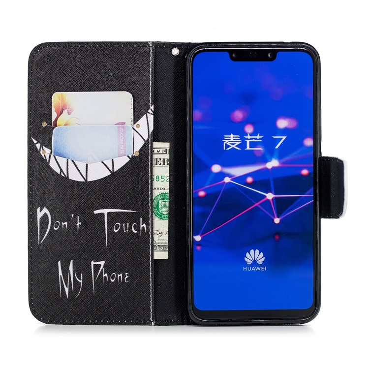 Pattern Printing PU Leather Wallet Stand Mobile Case for Huawei Mate 20 Lite / Maimang 7 - Angry Face-13