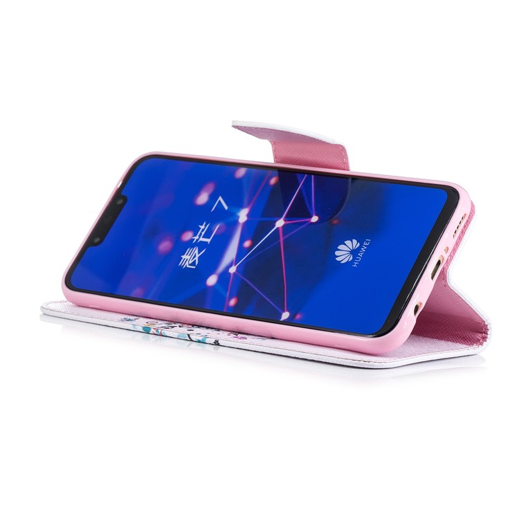 Pattern Printing PU Leather Wallet Stand Cellphone Case for Huawei Mate 20 Lite / Maimang 7 - Flowered Tree-10