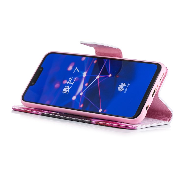Pattern Printing PU Leather Wallet Stand Mobile Shell for Huawei Mate 20 Lite / Maimang 7 - Petals Pattern-10