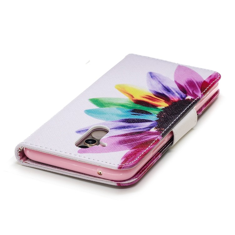 Pattern Printing PU Leather Wallet Stand Mobile Shell for Huawei Mate 20 Lite / Maimang 7 - Petals Pattern-12