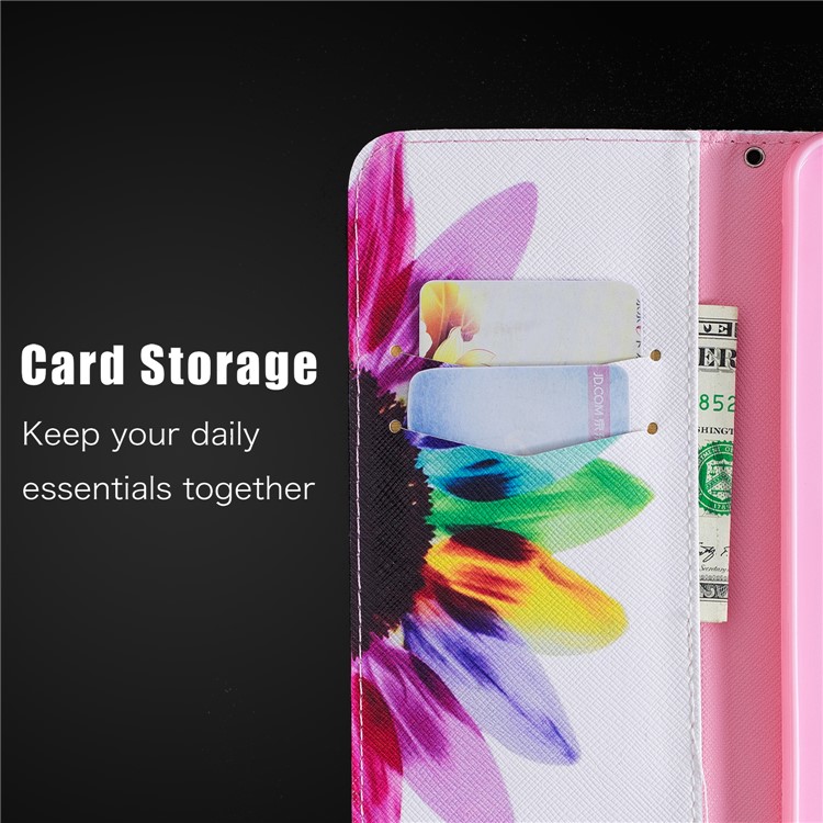 Pattern Printing PU Leather Wallet Stand Mobile Shell for Huawei Mate 20 Lite / Maimang 7 - Petals Pattern-4