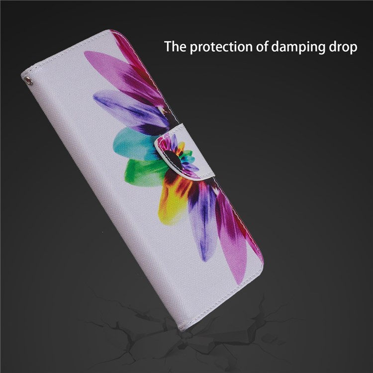 Pattern Printing PU Leather Wallet Stand Mobile Shell for Huawei Mate 20 Lite / Maimang 7 - Petals Pattern-5