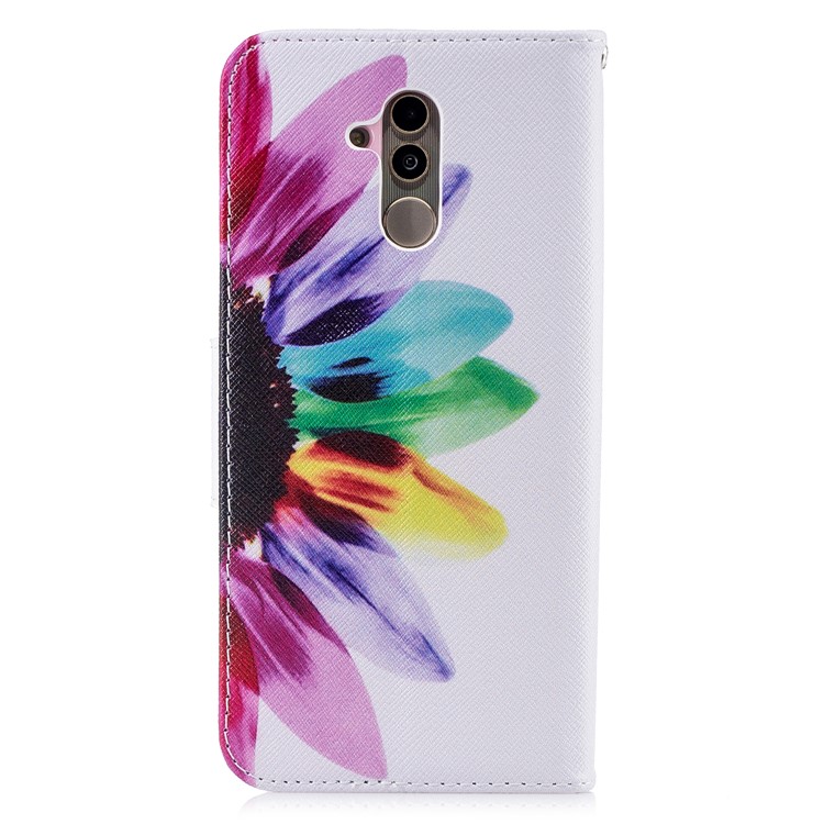 Pattern Printing PU Leather Wallet Stand Mobile Shell for Huawei Mate 20 Lite / Maimang 7 - Petals Pattern-8