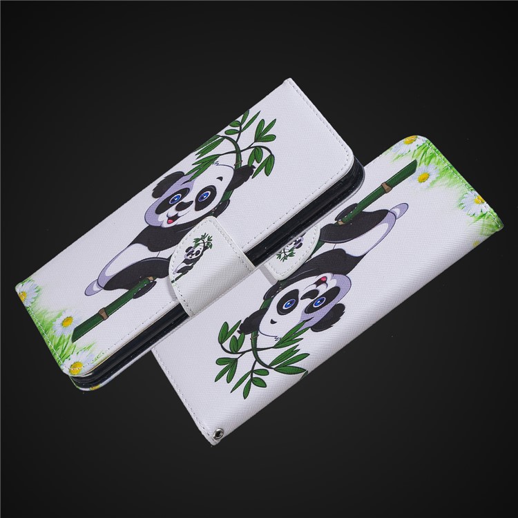 For Huawei Mate 20 Lite / Maimang 7 Patterned Wallet Magnetic Leather Casing with Stand - Panda on Bamboo-2
