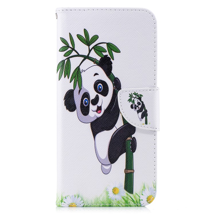 For Huawei Mate 20 Lite / Maimang 7 Patterned Wallet Magnetic Leather Casing with Stand - Panda on Bamboo-7