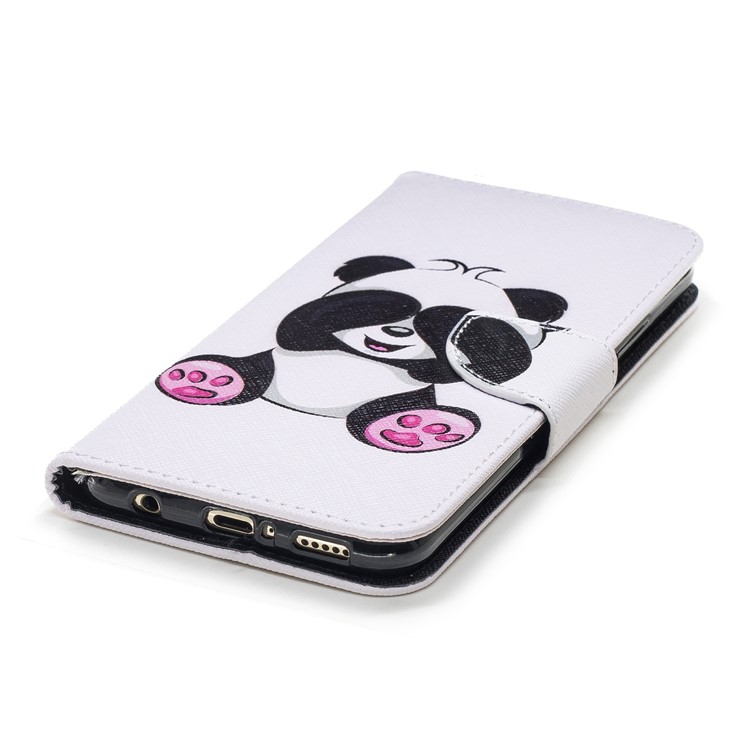For Huawei Mate 20 Lite / Maimang 7 Patterned Wallet Magnetic Leather Cellphone Case with Stand - Cute Panda-11