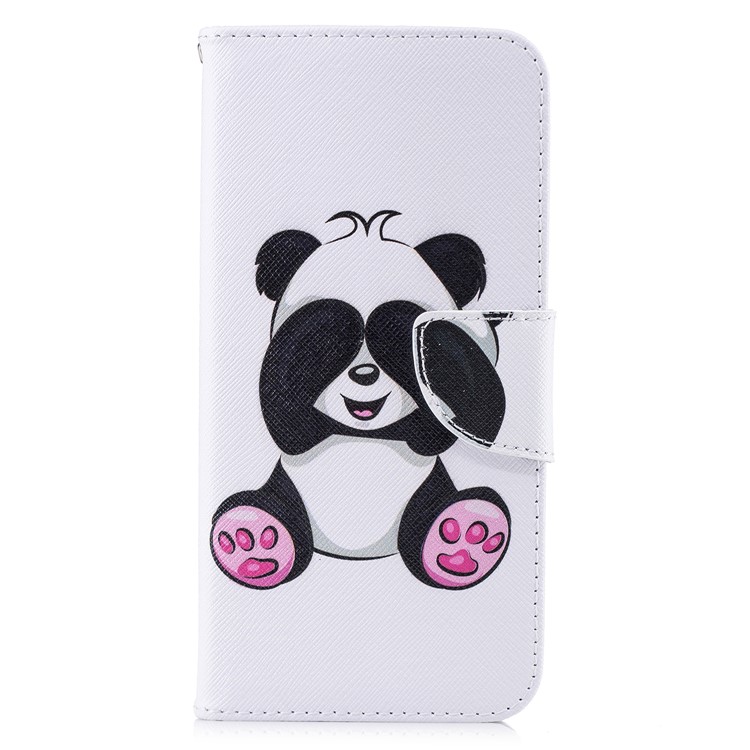 For Huawei Mate 20 Lite / Maimang 7 Patterned Wallet Magnetic Leather Cellphone Case with Stand - Cute Panda-7