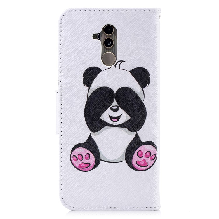 For Huawei Mate 20 Lite / Maimang 7 Patterned Wallet Magnetic Leather Cellphone Case with Stand - Cute Panda-8
