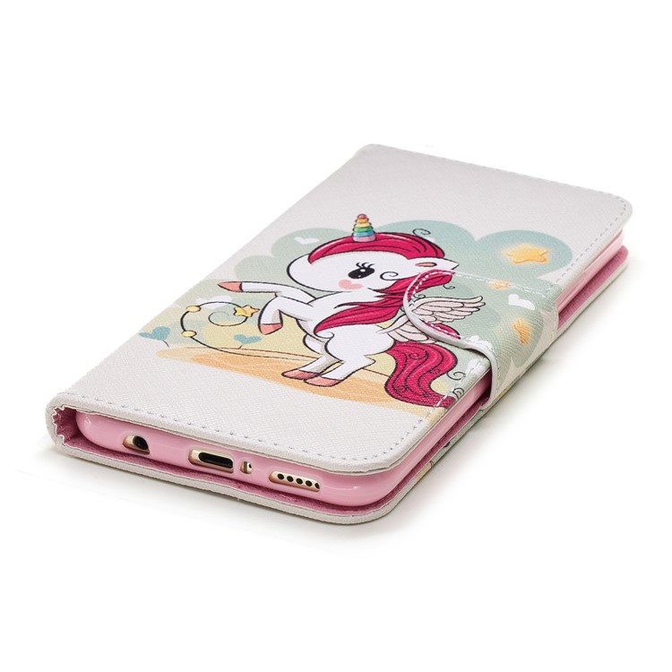 Pattern Printing Wallet Stand Leather Casing for Huawei Mate 20 Lite / Maimang 7 - Unicorn-11