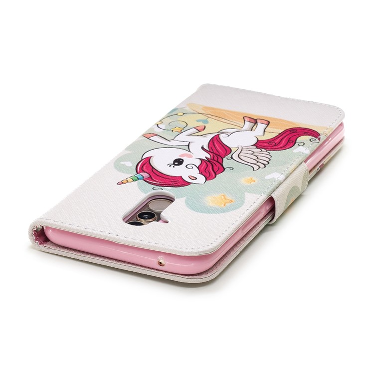 Pattern Printing Wallet Stand Leather Casing for Huawei Mate 20 Lite / Maimang 7 - Unicorn-12