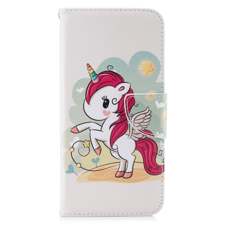 Pattern Printing Wallet Stand Leather Casing for Huawei Mate 20 Lite / Maimang 7 - Unicorn-7