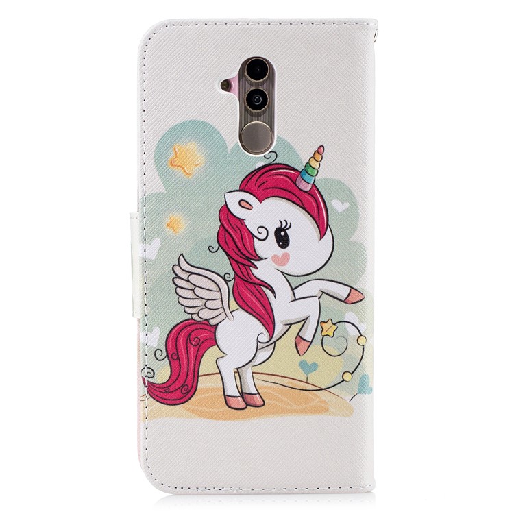 Pattern Printing Wallet Stand Leather Casing for Huawei Mate 20 Lite / Maimang 7 - Unicorn-8