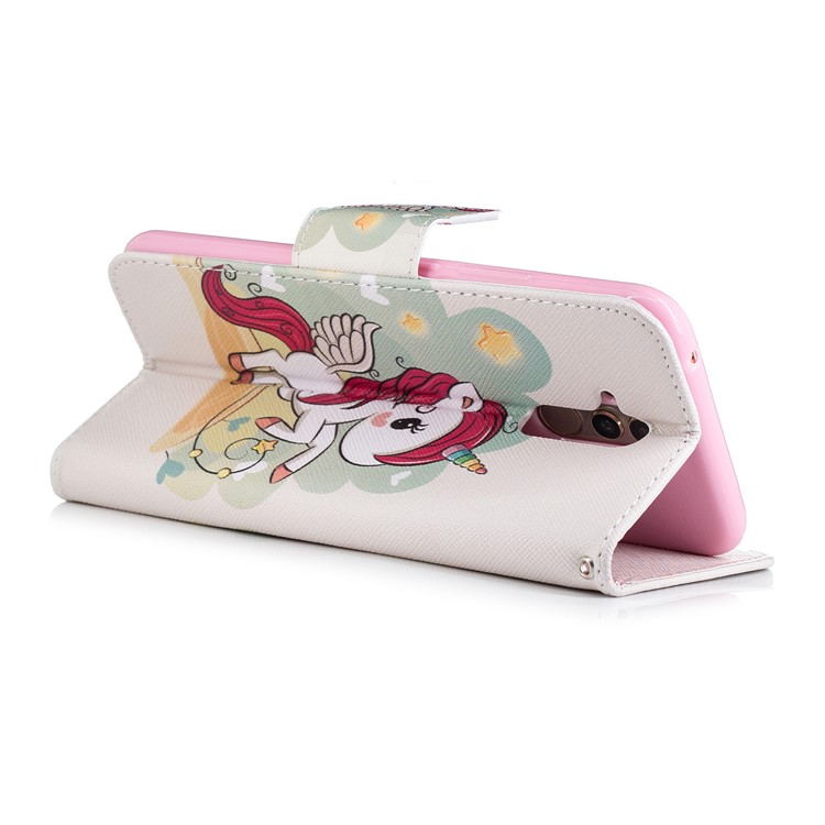 Pattern Printing Wallet Stand Leather Casing for Huawei Mate 20 Lite / Maimang 7 - Unicorn-9